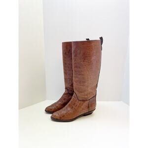 Casuccio & Scalera Croc Embossed Tall Boots Italy Size 8
